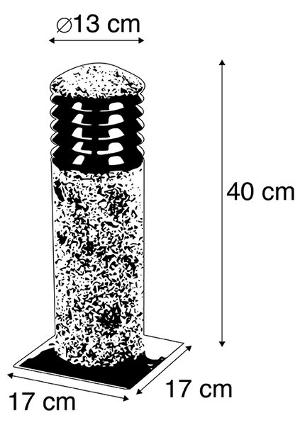 Moderné stojace vonkajšie svietidlo žulové 40 cm - Happy