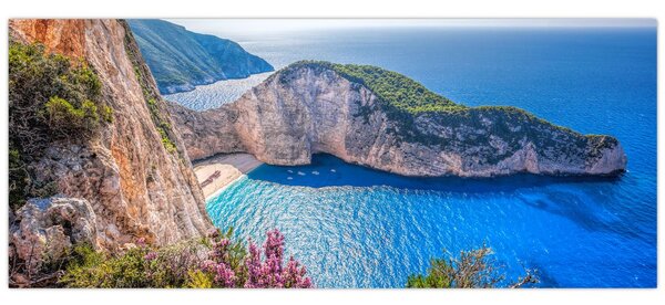 Obraz - Pláž Navagio, Grécko (120x50 cm)