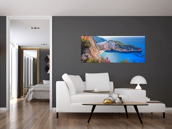 Obraz - Pláž Navagio, Grécko (120x50 cm)