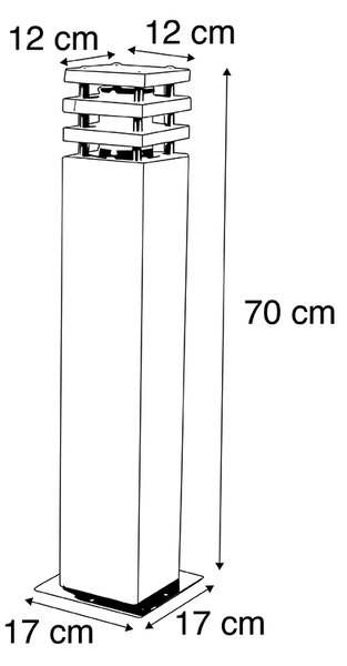 Moderná stojaca vonkajšia lampa pieskovcová 70 cm - nevrlá