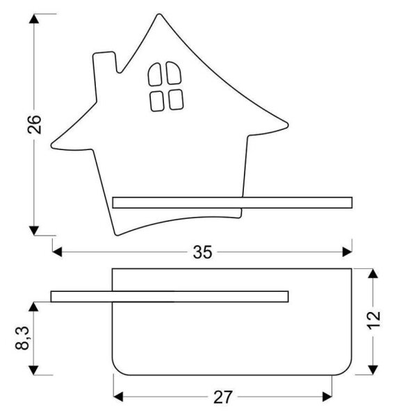 LED Detské nástenné svietidlo s poličkou HOUSE LED/4W/230V šedá/drevo