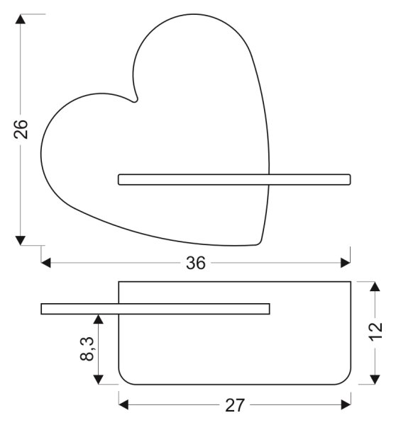 LED Detské nástenné svietidlo s poličkou HEART LED/5W/230V ružová/drevo