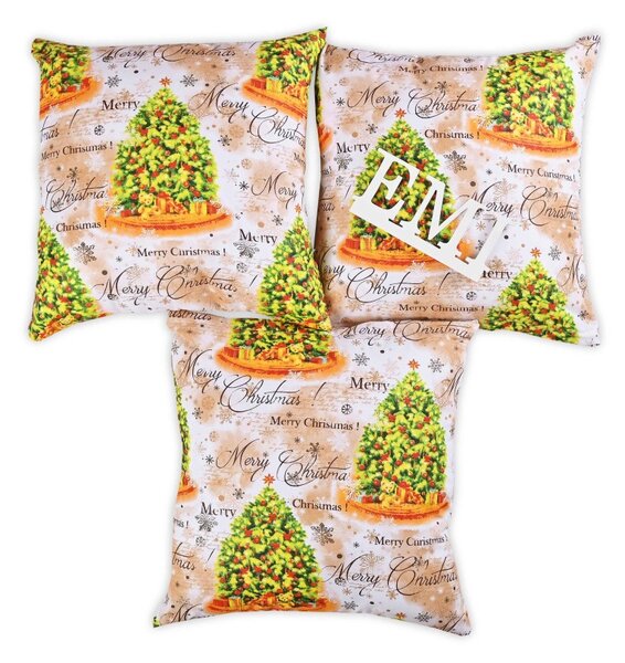 Vianočné obliečky na vankúše 40x40 cm Shasa set 3 ks EMI