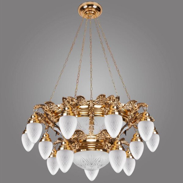 Kemar OW150 - Luster OURO EAGLE 15xE27/60W/230V + 6xE27/100W/230V