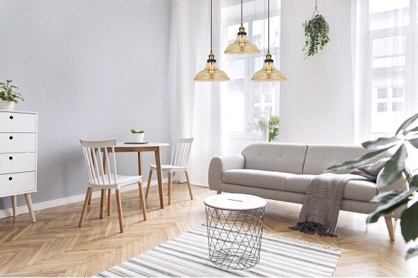 ITALUX MDM-2381/3 GD+AMB - Luster na lanku HUBERT 3xE27/40W/230V