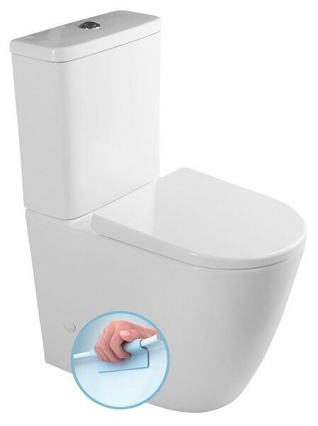 SAPHO TURKU RIMLESS WC kombi misa zvýšená, WC sedátko Soft Close, sp./zad.odpad PC104