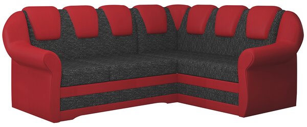 Rohová sedačka s rozkladom a úložným priestorom Latino II P - čierna / červená