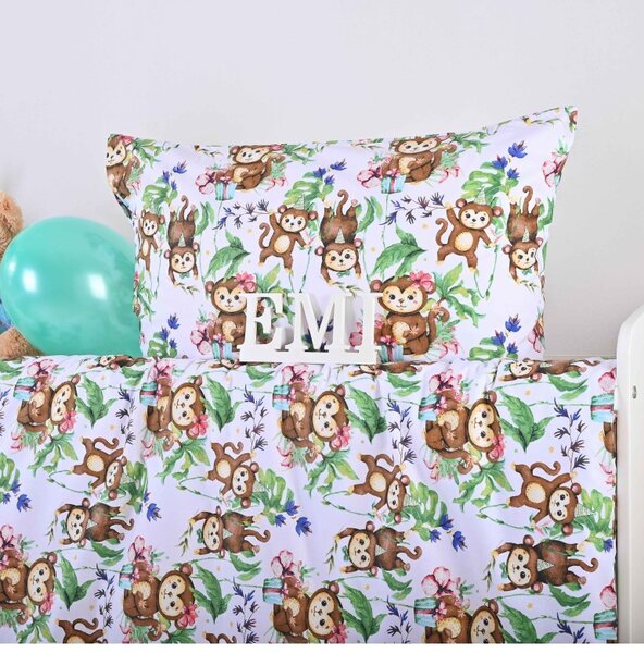 Obliečky detské bavlnené Opice EMI, Detský set 90x130 + 45x65