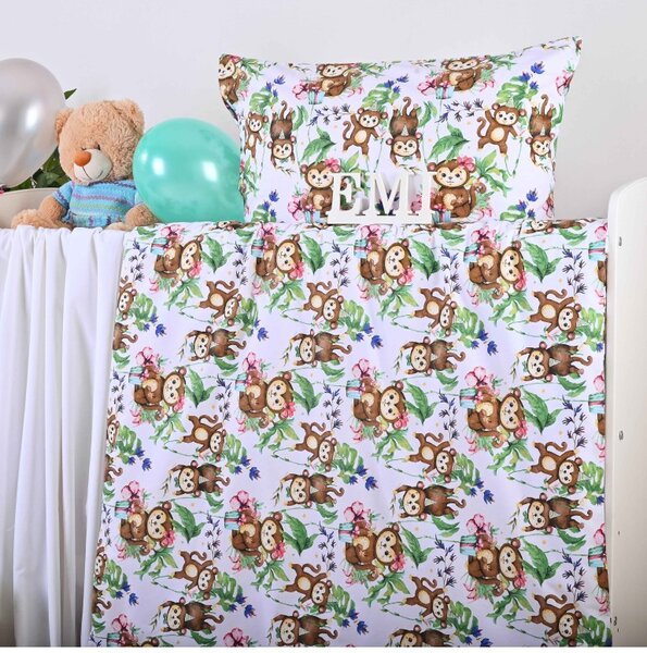 Obliečky detské bavlnené Opice EMI, Detský set 90x130 + 45x65