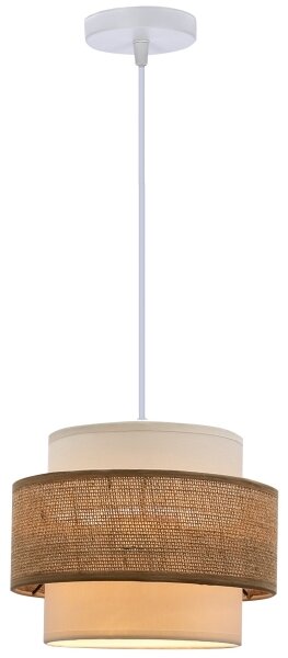 Luster na lanku JUTA 1xE27/40W/230V hnedá/biela