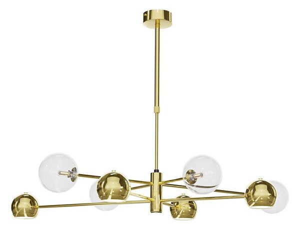 Jupiter 1970 - Luster na tyči MOKA 4xGU10/10W/230V + 4xG9/10W/230V zlatá/číra