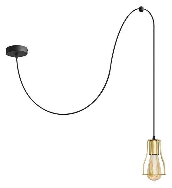 Luster na lanku TUBE 1xE27/15W/230V čierna/zlatá