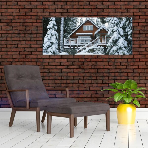 Obraz - Drevená chata (120x50 cm)