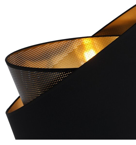 Závesné svietidlo Asti Duo, 1x PVC/čierne textilné tienidlo, (fi 45cm), g, b