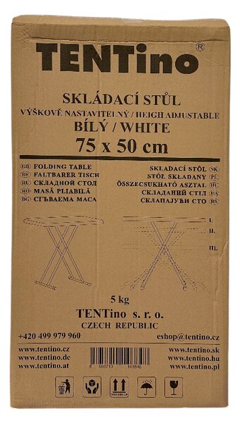 Výškovo nastaviteľný stolík 75x50cm