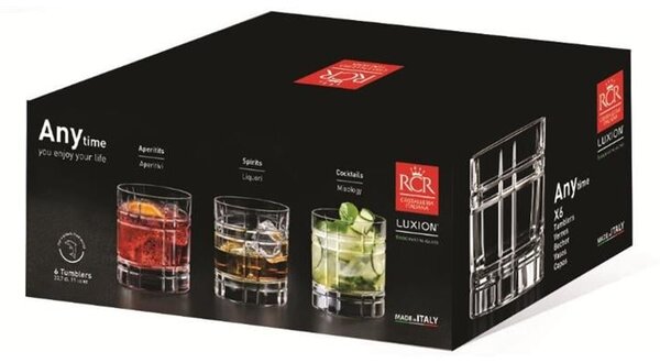 RCR ANYTIME POHÁR NA WHISKY 340ML SADA 6 KS