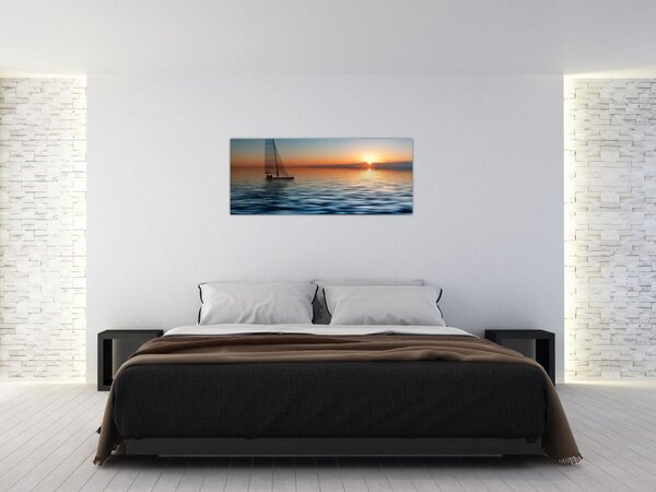 Obraz - Plachetnica na mori (120x50 cm)