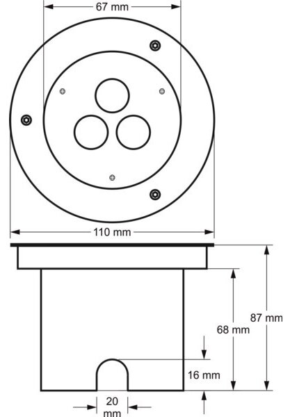 LED Vonkajšie nájazdové svietidlo SIBAR 3xLED/1W/230V IP67 4000K