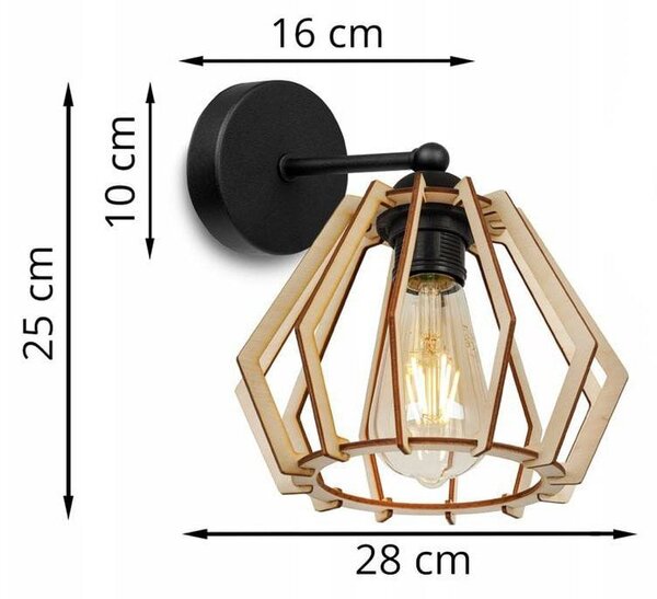 Nástenné svietidlo Timber, 1x drevené tienidlo