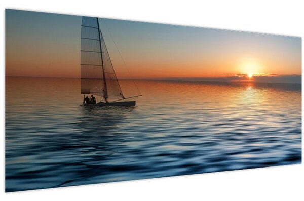 Obraz - Plachetnica na mori (120x50 cm)