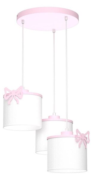 Detský luster na lanku SWEET 3xE27/15W/230V biela/ružová/motýľ