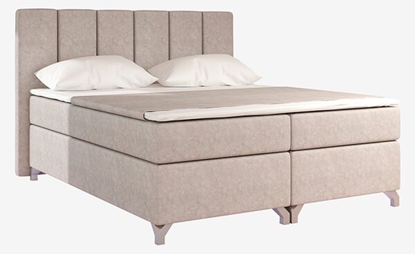 Čalúnená manželská posteľ s úložným priestorom Barino 140 - béžová (Dora 21)