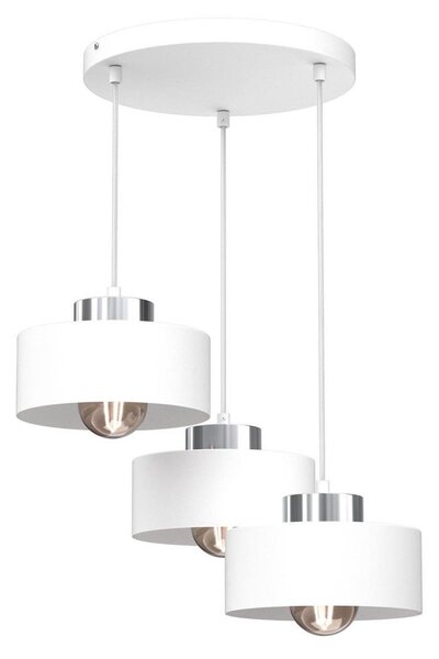 Luster na lanku MARTI 3xE27/15W/230V biela/chróm