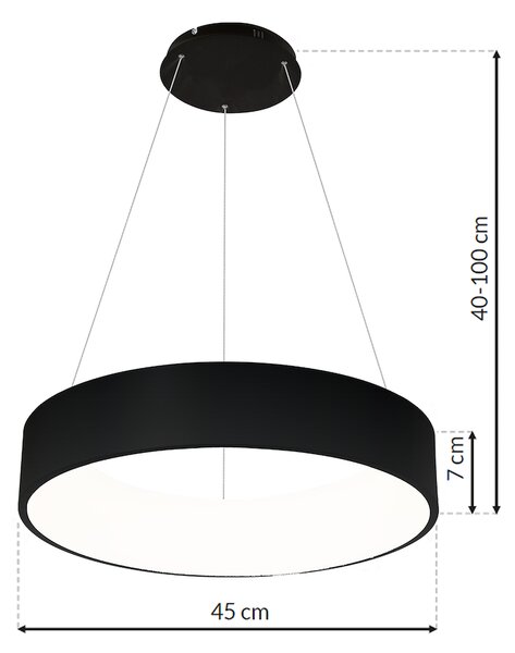 Závesné LED svietidlo Ohio, 1x LED 40w, 3000-6000k, b