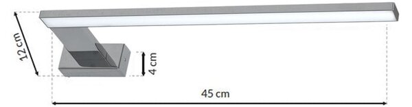 Nástenné LED svietidlo Shine R, 1x LED 11w, 4000k, (45 cm), ch