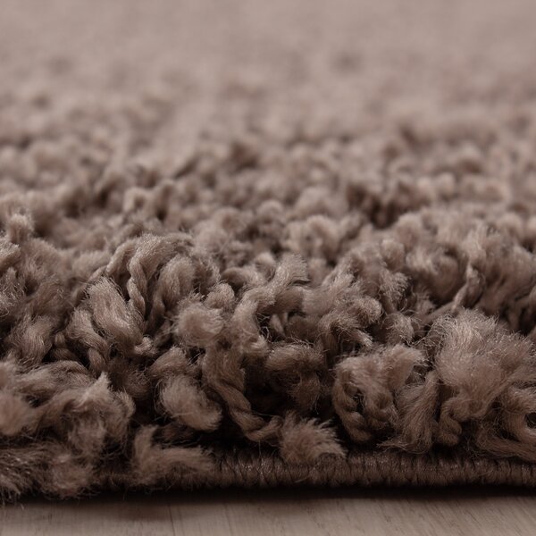 Ayyildiz, Kusový koberec Life Shaggy 1500 taupe, 60x110, hnedá, obývacia izba