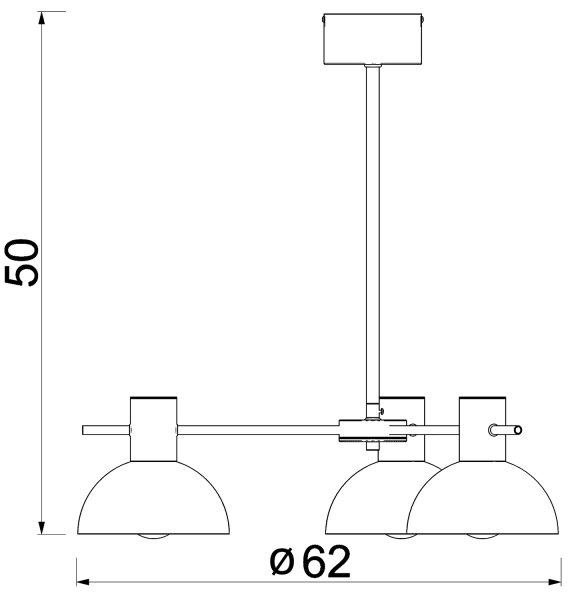 Luster na tyči ESTATE MINI 3xE27/15W/230V čierna