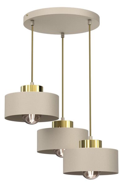 Luster na lanku MARTI 3xE27/15W/230V béžová/zlatá