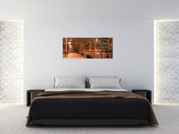 Obraz - Nočné mesto (120x50 cm)