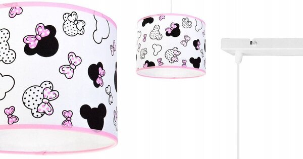 Detské závesné svietidlo Minnie, 3x textilné tienidlo so vzorom