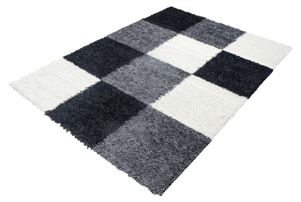 Ayyildiz , Kusový koberec Life Shaggy 1501 black, 80x150, čiernobiela, obývacia izba