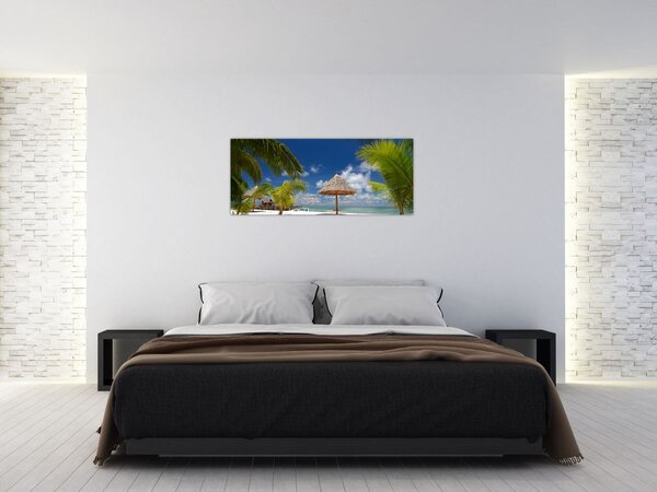 Obraz - Pláž s bielym pieskom (120x50 cm)