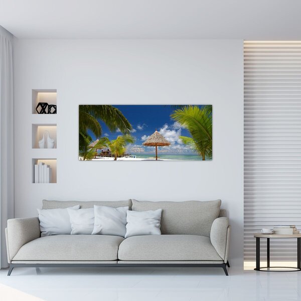 Obraz - Pláž s bielym pieskom (120x50 cm)