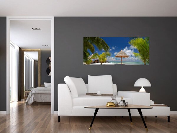 Obraz - Pláž s bielym pieskom (120x50 cm)
