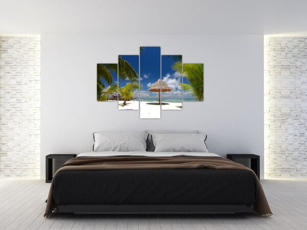 Obraz - Pláž s bielym pieskom (150x105 cm)