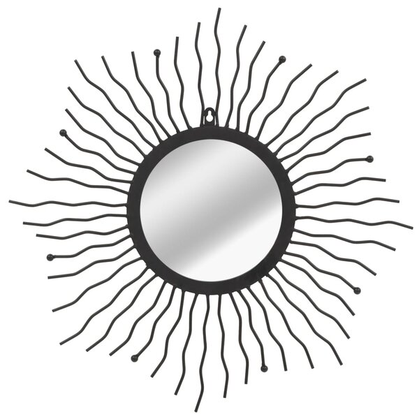 Nástenné zrkadlo slnečné lúče čierne 60 cm