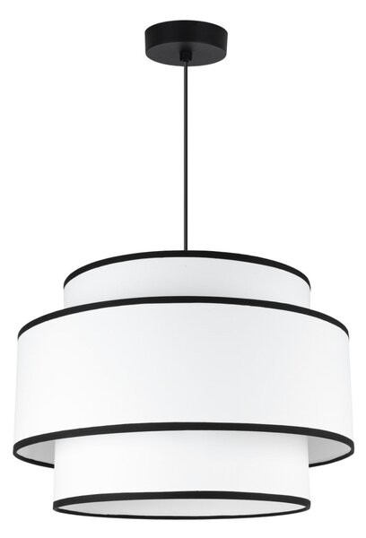 Závesné svietidlo Vienna, 1x biele/čierne textilné tienidlo, (fi 40cm), b