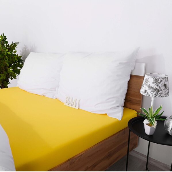 Plachta posteľná svetložltá jersey EMI, Detská plachta 60x120