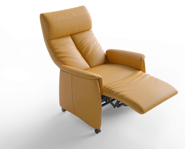 RELAXAČNÉ KRESLO, koža, kari žltá Sit & More - Online Only obývacie izby, Online Only