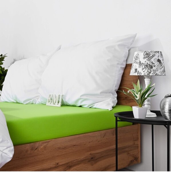 Plachta posteľná zelená jersey EMI, Detská plachta 60x120