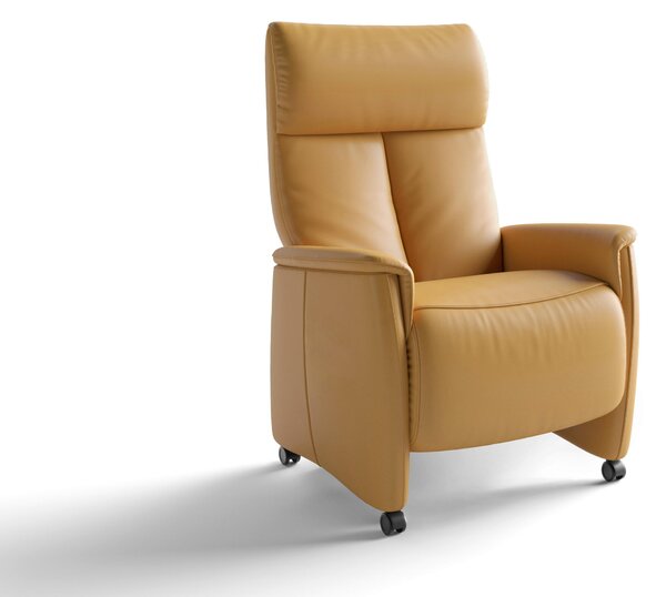 RELAXAČNÉ KRESLO, koža, kari žltá Sit & More - Online Only obývacie izby, Online Only