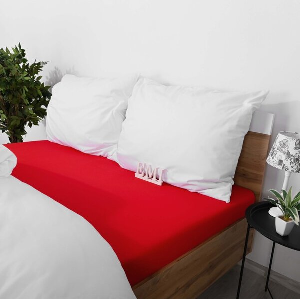 Plachta posteľná červená jersey EMI, Detská plachta 60x120