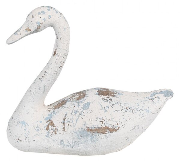 Biela antik dekoratívna figúrka Labuť - 33*16*28 cm - Clayre & Eef