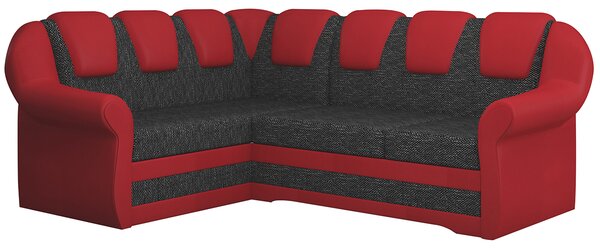 Rohová sedačka s rozkladom a úložným priestorom Latino II L - čierna / červená