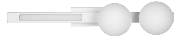Nástenné svietidlo Magnet2, 2x biele sklenené tienidlo + 1x LED 13W, w