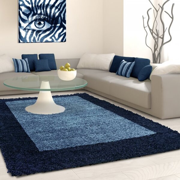 Ayyildiz , Kusový koberec Life Shaggy 1503 navy, 200x290, modrá, obývacia izba